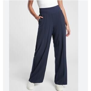 Athleta Women's Pull-On Nolita‎ Wide Leg Pants Athletic Navy Blue Size 20